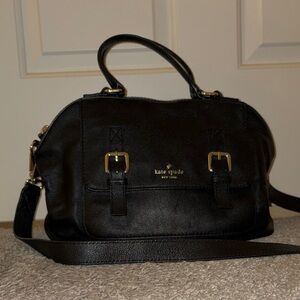 Kate Spade Raquelle Black Leather Convertible Crossbody Satchel
